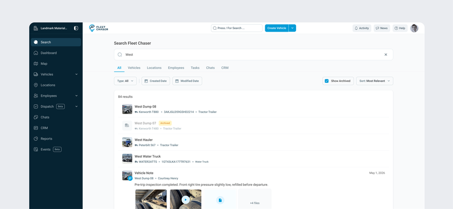 Advanced Search — a filtered result set