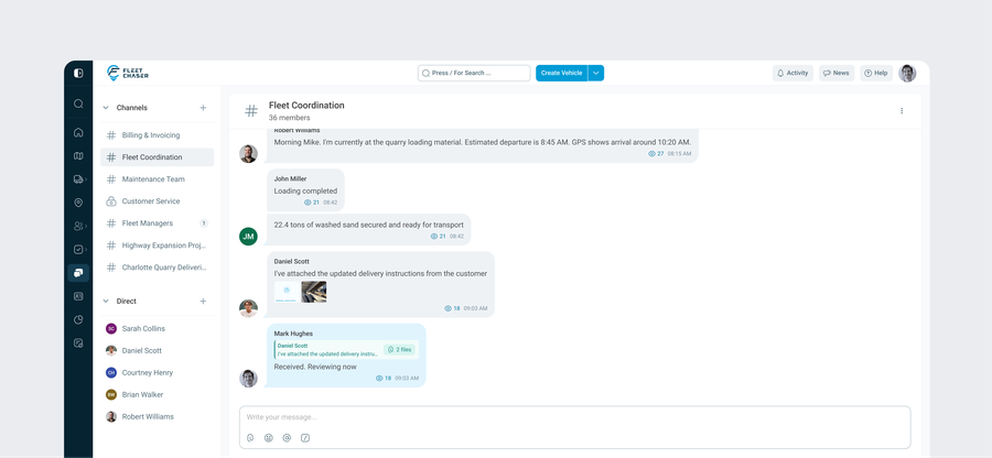 A chat message with the original message quoted right above the reply