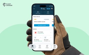 The Employee App Home screen with a shift running: the quick actions, today's work, and the Sections cards.