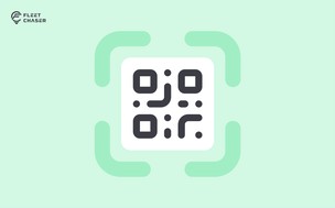Fleet Chaser QR code in a scan frame — scan a vehicle to start its inspection