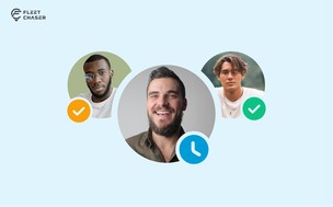 A Fleet Chaser crew of three assignees on one task, each with an individual status indicator