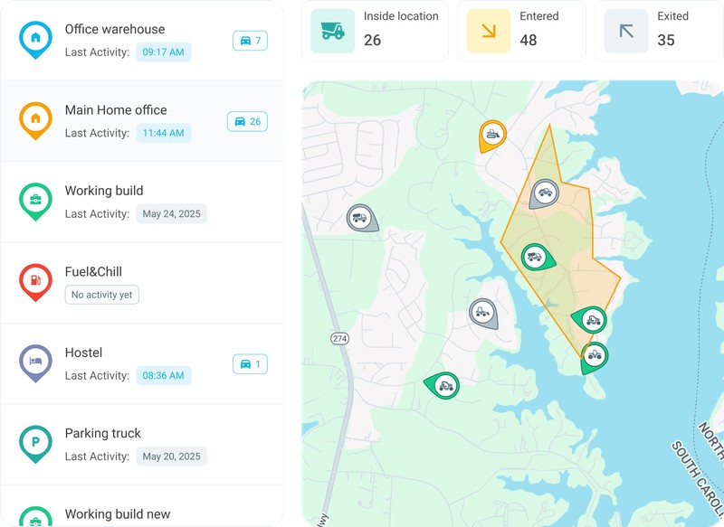 Geofence monitoring for fleet management
