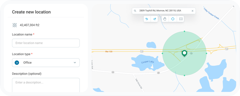 Create geofences in seconds